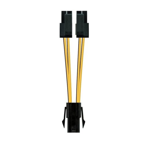 Nanocable – Cable interno de alimentación de 15cm duplicador de 4 pines a 2×4 pines conexión 4PIN/H-4+4PIN/M