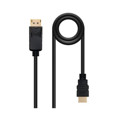 Nanocable – Cable Conversor DP A HDMI – DP/M-HDMI/M – Negro – 1.0 M