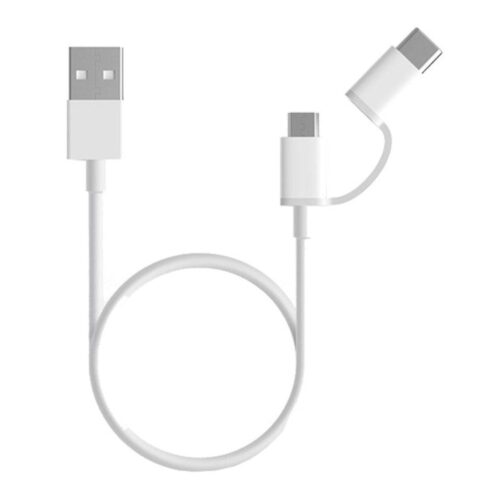 Cable USB 2.0 Xiaomi Mi 2-in-1 USB Cable SJV4082TY USB Macho – Micro USB Macho/ USB Tipo-C Macho/ 1m/ Blanco