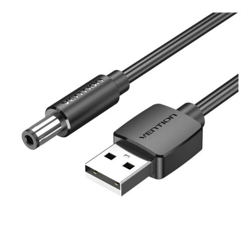 Cable Alimentación Vention CEYBD/ USB-A Macho – DC 5.5mm Macho/ 50cm/ Negro