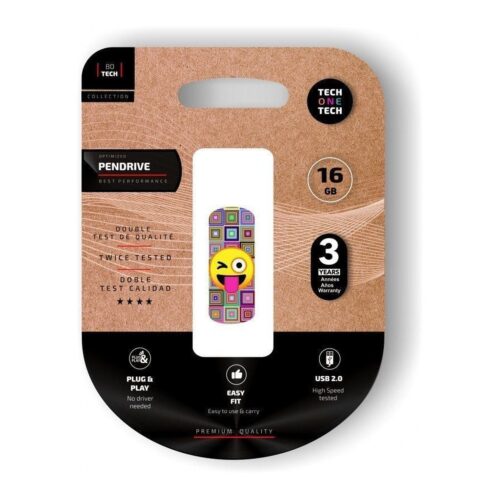 Pendrive 16GB Tech One Tech Emoji guiño USB 2.0