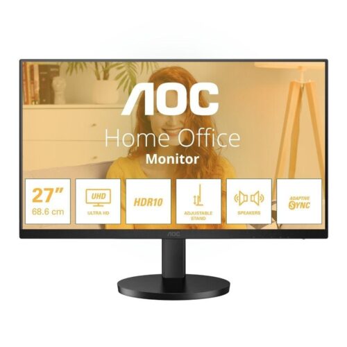 Monitor Profesional AOC U27B3AF 27″/ 4K/ Multimedia/ Regulable en altura/ Negro