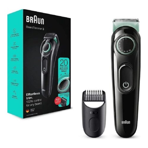 Cortabarbas Braun Beardtrimmer Series 3000 BT3323/ con Batería/ 1 Accesorio