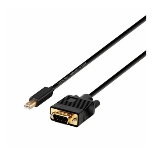 Cable Conversor Aisens A125-0362/ Mini DP Macho – VGA Macho/ 2m/ Negro