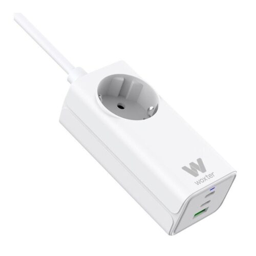 Regleta Woxter PE26-180/ 1 Tomas de Corriente/ 2 USB Tipo-C/ 1 USB-A/ Cable 1.5m/ Blanco