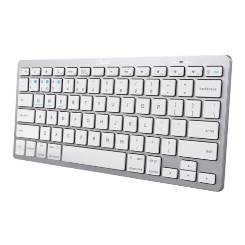 Teclado Compacto Inalámbrico por Bluetooth Trust 24654/ Plata