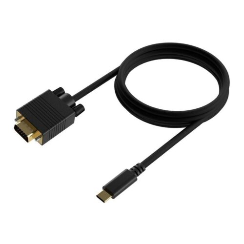 Cable Conversor Aisens A109-0692/ USB Tipo-C Macho – VGA Macho/ Hasta 27W/ 1250Mbps/ 80cm/ Negro