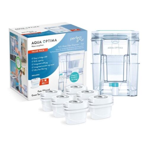 Depósito de Agua Filtrada Aqua Optima WD1001/ 8.2L/ Incluye 6 Filtros