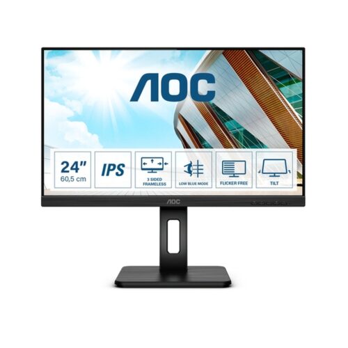 AOC Monitor 24P2Q 61cm/24″ (1920×1080) 16:9 4ms HDMI DVI VGA DisplayPort VESA Pivot Speaker Full HD Black