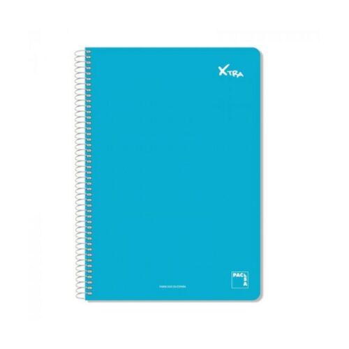 CUADERNO SERIE XTRA 60GR.TAPA CONTRACOLADA FOLIO (215X310MM.) 80 HOJAS CUADRÍCULA 4X4 COLOR AZUL PACSA 16070