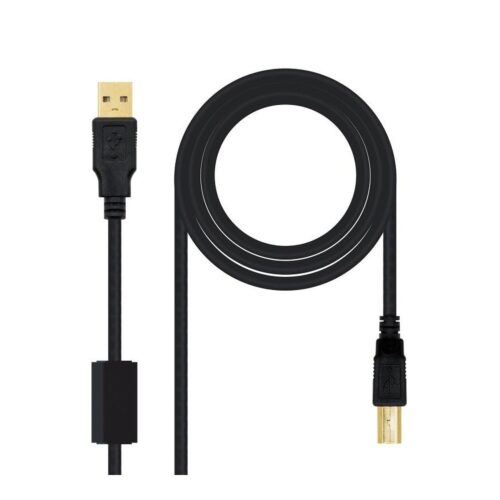 Nanocable – Cable USB 2.0 Impresora con ferrita A/M-B/M negro 5m