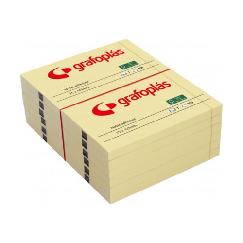 PACK3 BLOC 100 NOTAS ADHESIVAS 40X50MM AMARILLAS GRAFOPLAS 65205360