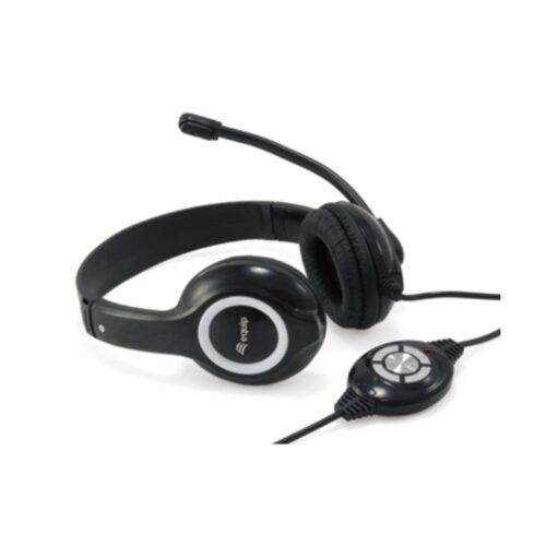 Equip – Auriculares USB Equip Life – Micrófono – Control de volumen – Cable 2m – Negro/blanco