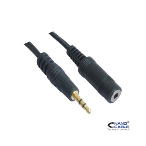 Nanocable – Cable alargador audio estereo 3m – conexión jack 3.5/M a 3.5/H (Para monitores, proyectores, pizarras, etc)