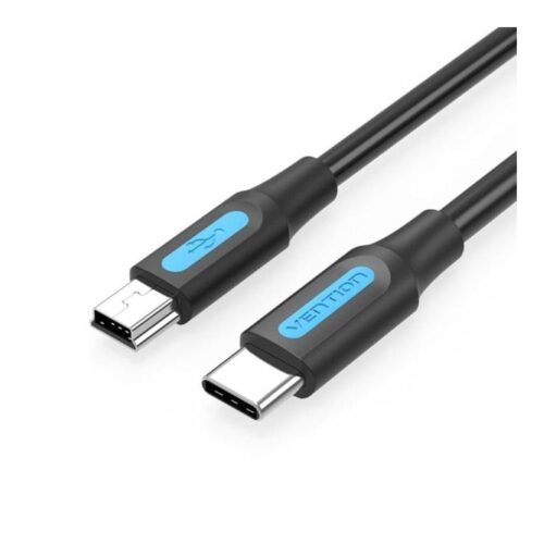 Cable USB 2.0 Tipo-C Vention COWBD/ USB Tipo-C Macho – MiniUSB Macho/ Hasta 10W/ 480Mbps/ 50cm/ Negro