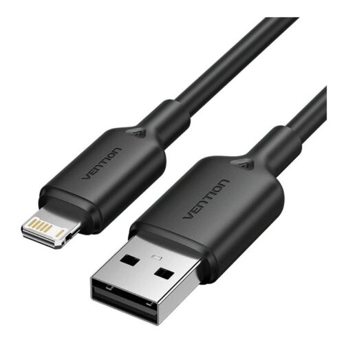 Cable USB 2.0 Lightning Vention LAMBH/ USB Macho – Lightning Macho/ 480Mbps/ 2m/ Negro