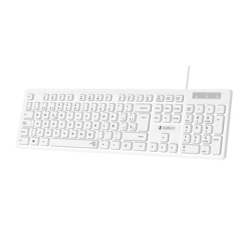 Teclado Subblim Business Slim Silencioso/ Blanco