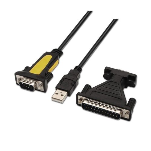 Cable Conversor impresora Aisens A104-0039/ USB Macho – DB9 Macho/ 1.8m/ Negro