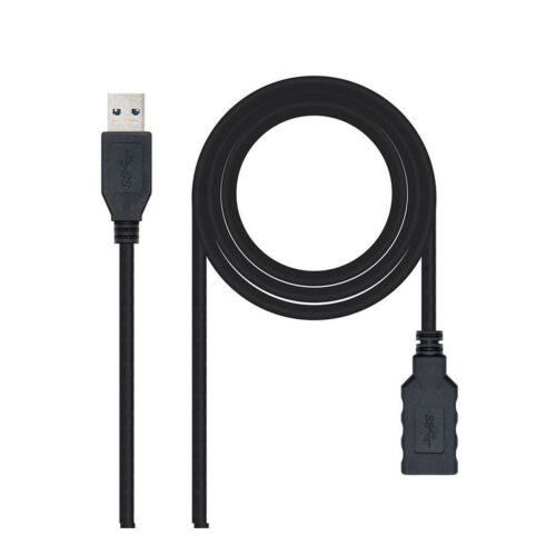 Nanocable – Cable alargador USB 3.0 de 2m conexión A/M-A/H – color NEGRO