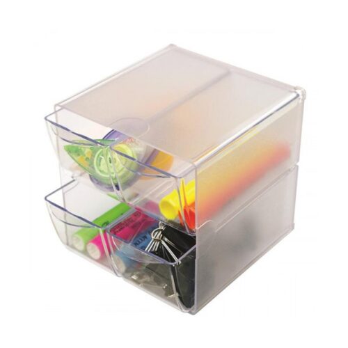 ORGANIZADOR MODULAR CON CUATRO CAJONES DE 16,5X7X7 TRANSPARENTE DEFLECTO 350301