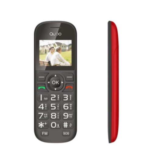 Teléfono Móvil Qubo D-1803 para Personas Mayores/ Rojo