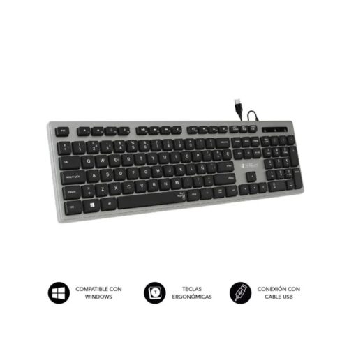 Teclado Subblim Wired Ergo Keys Silent Flat HQ/ Gris