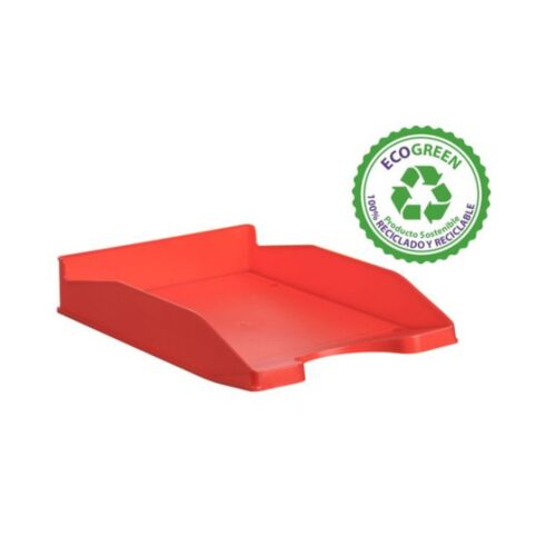 BANDEJA ECOGREEN 100% RECICLADO Y RECICLABLE APILABLE DIN A4 Y FOLIO MEDIDAS 345X255X60 MM COLOR ROJO ARCHIVO 2000 742 RJ