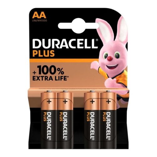 Pack de 4 Pilas AA Duracell Plus Extra Life LR6/ 1.5V/ Alcalinas