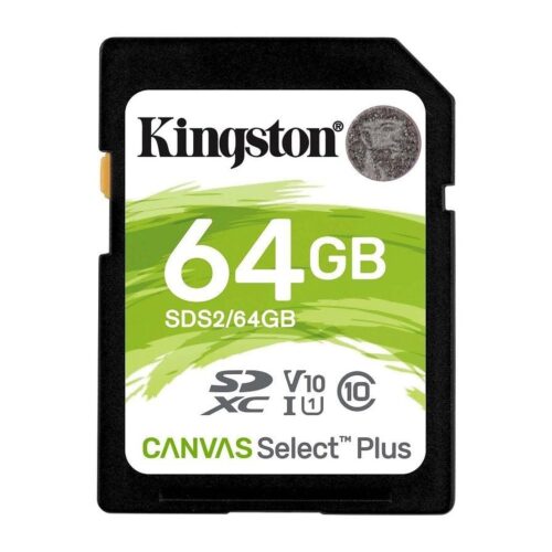 Tarjeta de Memoria Kingston CANVAS Select Plus 64GB SD XC/ Clase 10/ 100MBs