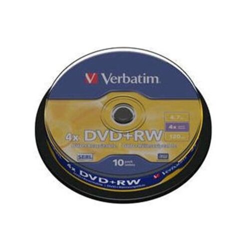 VERBATIM DVD+RW 4.7GB 4X BOBINA 10 ADVANCED SERL