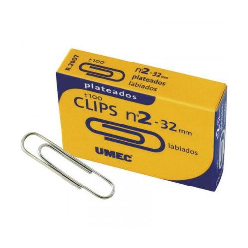 CAJA 100 CLIP NIQUELADO 32 MM U200304 UMEC