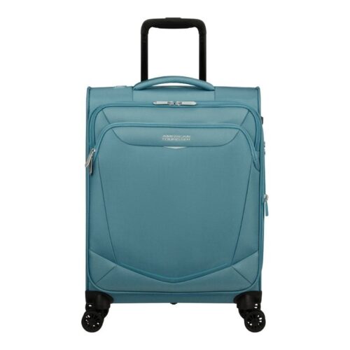 Maleta de Cabina American Tourister SummerRide Spinner 55cm/ 55x40x23cm/ 4 Ruedas/ Azul Brisa