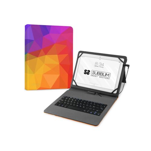 FUNDA CON TECLADO MICRO USB – TYPE C KEYTAB USB 11″ TRIANGULOS