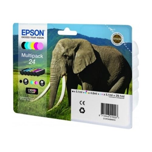 EPSON CARTUCHO BK/CY/MG/YL/LCY/LMG T24 360 PÁGINAS PACK 6 XP/750/850