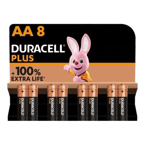 Pack de 8 Pilas AA Duracell Plus Extra Life LR6-MN1500AA8/ 1.5V/ Alcalinas