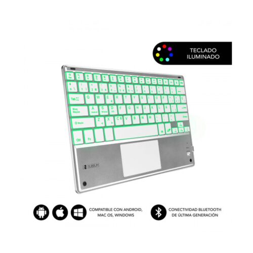 Teclado Compacto Inalámbrico por Bluetooth Subblim SMBT50/ Plata