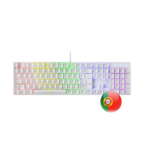 Mars Gaming MK422 Blanco Teclado Gaming RGB Switch Mecánico Azul Idioma Portugués