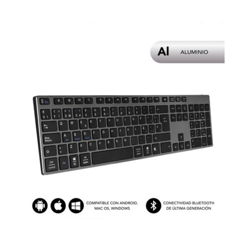 Teclado Inalámbrico por Bluetooth Subblim 3ADE301 Advance Extended/ Gris