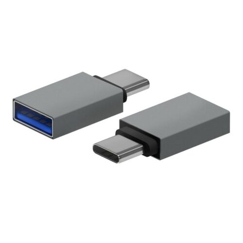 Adaptador USB 3.2 Aisens A108-0718/ USB Hembra – USB Tipo-C Macho/ Gris