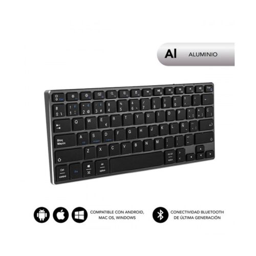 Teclado Compacto Inalámbrico por Bluetooth Subblim Advance Compact/ Gris