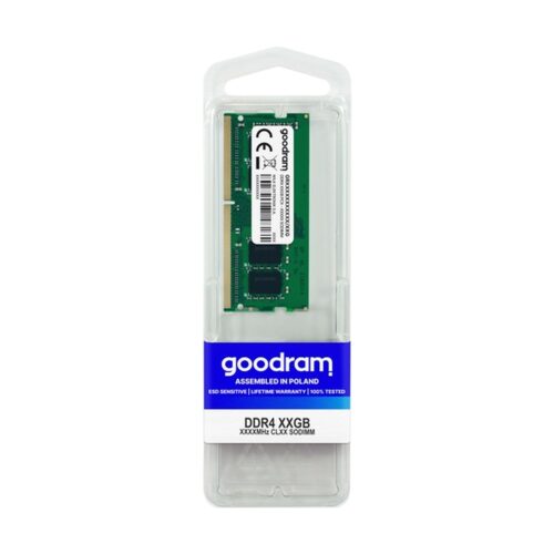 Goodram – DDR4 – 8GB – SODIMM de 260 espigas – 2666 Mhz / PC4-21300- 1.2 V – SR – CL19 – sin memoria intermedia – no ECC