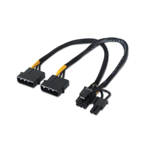 Cable Alimentación Tarjeta Gráfica Aisens A131-0165/ 2x Molex Macho – Molex 6+2 PIN Macho/ Hasta 54W/ 20cm