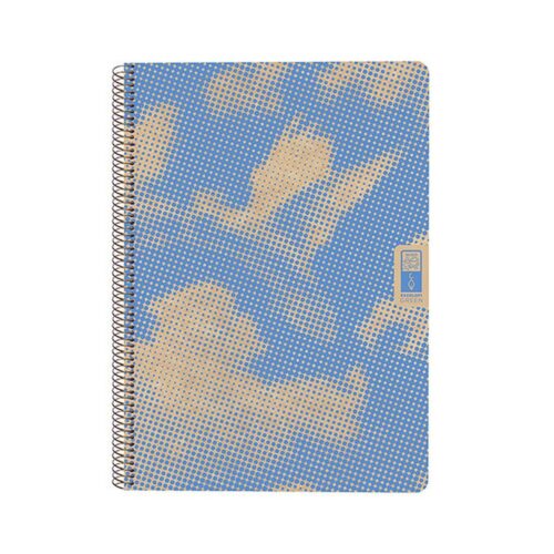 CUADERNO ESPIRAL DIN-A4 RECICLADO FSC 80 HOJAS 80G. CUADRÍCULA 5X5. 4 ELEMENTS – AIR ESCOLOFI 130100300