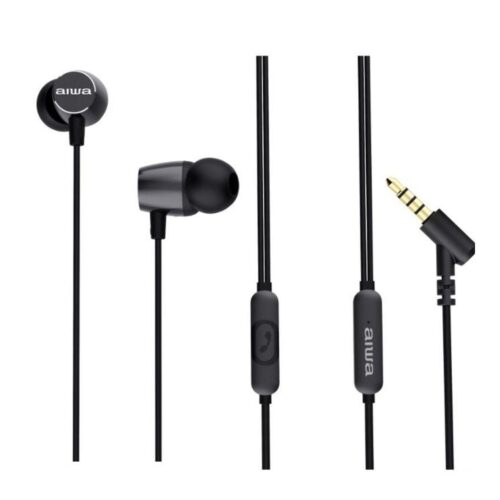 Auriculares Intrauditivos Aiwa ESTM-30BK/ con Micrófono/ Jack 3.5/ Negro