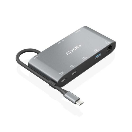 Docking USB Tipo-C Aisens ASUC-8P010-GR/ 1xHDMI/ 1xVGA/ 2xUSB/ 1xRJ45/ 2xUSB Tipo-C/ 1xUSB Tipo-C PD/ Gris