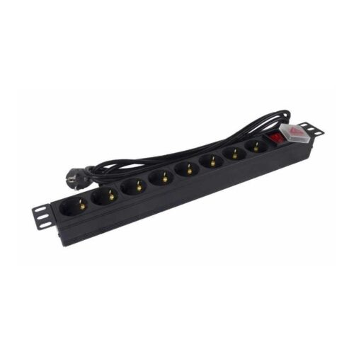 Regleta con Interruptor Phasak BNS 1520/ 8 Tomas de Corriente/ Cable 3m/ Negro