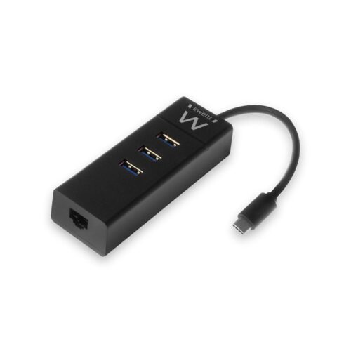 Ewent EW1141 hub de interfaz USB 3.2 Gen 1 (3.1 Gen 1) Type-C 5000 Mbit/s Negro