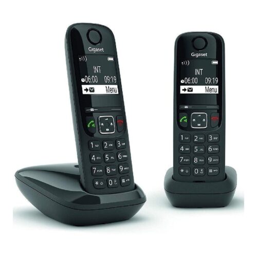 Gigaset AS690 Duo Teléfono DECT/analógico Identificador de llamadas Negro