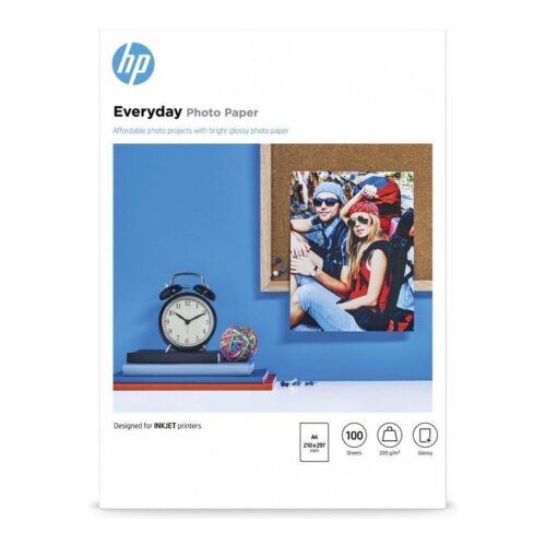 Papel Fotográfico HP Everyday Q2510A/ DIN A4/ 200g/ 100 Hojas