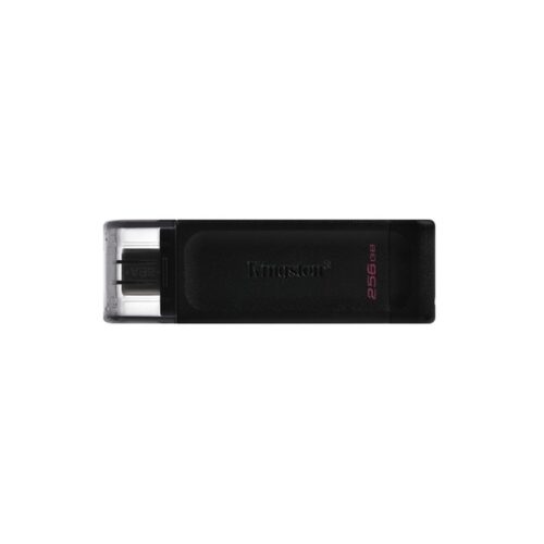 Kingston – DataTraveler 70 Memoria USB 256GB – USB-C 3.2 Gen 1 – Con Tapa – Enganche para Llavero – Color Negro